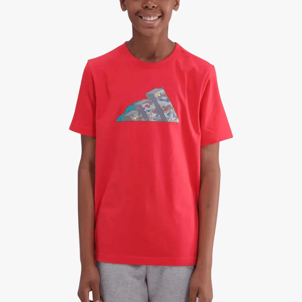 Adidas Kids Camo 2 Short Sleeve Tee Red