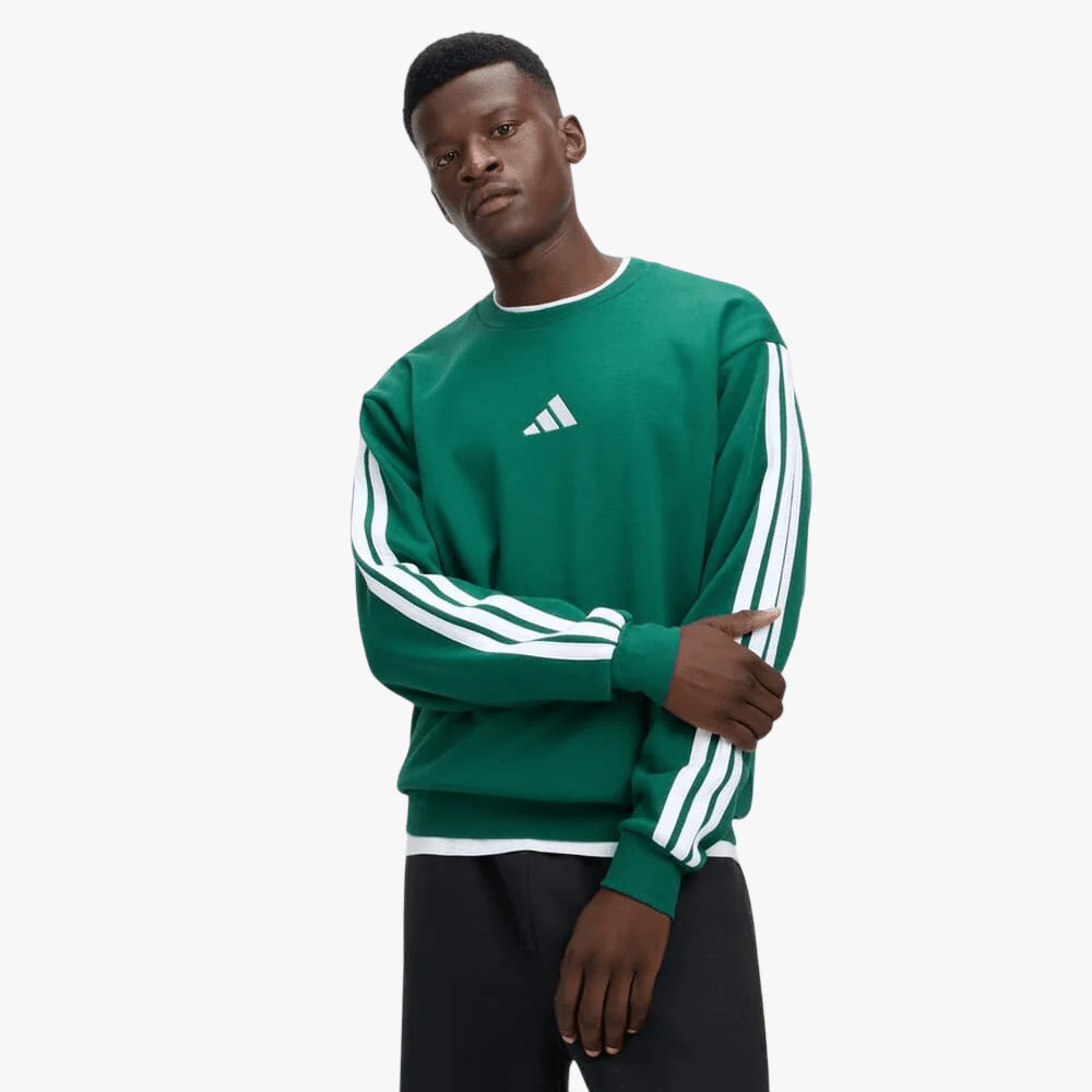 Adidas Mens 3S Fl Sweater Green