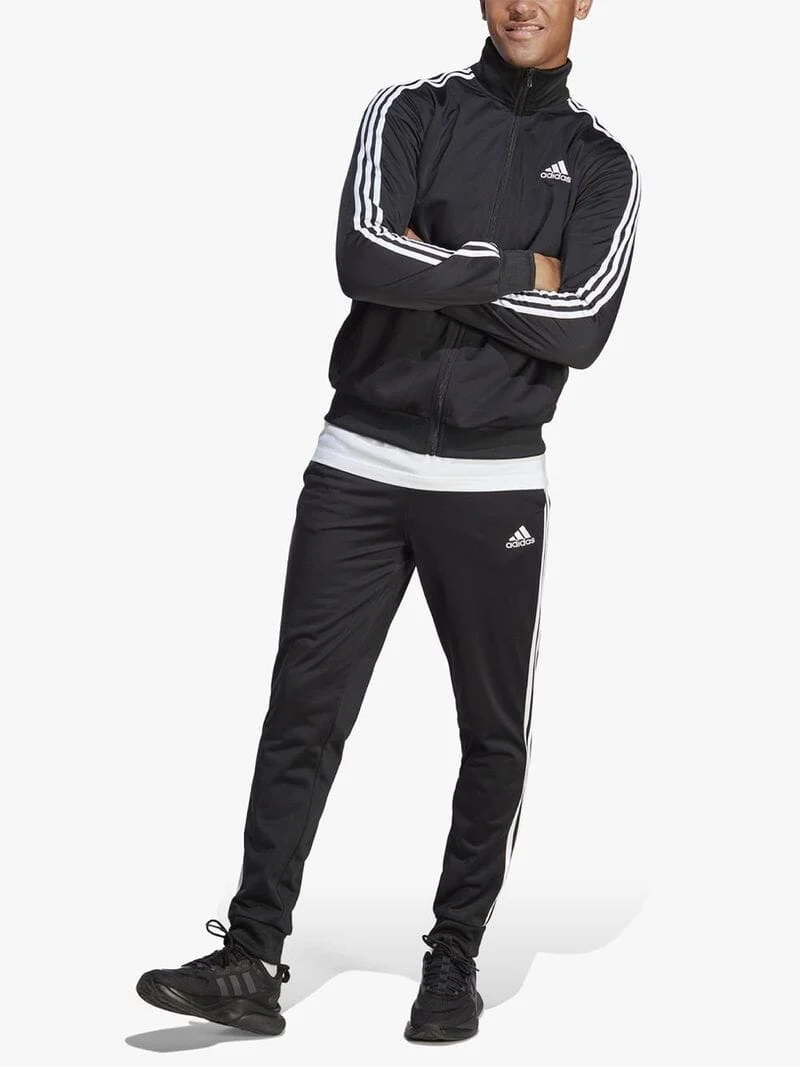 Adidas Mens 3S Tricot Tracksuit Set Black - Image 2