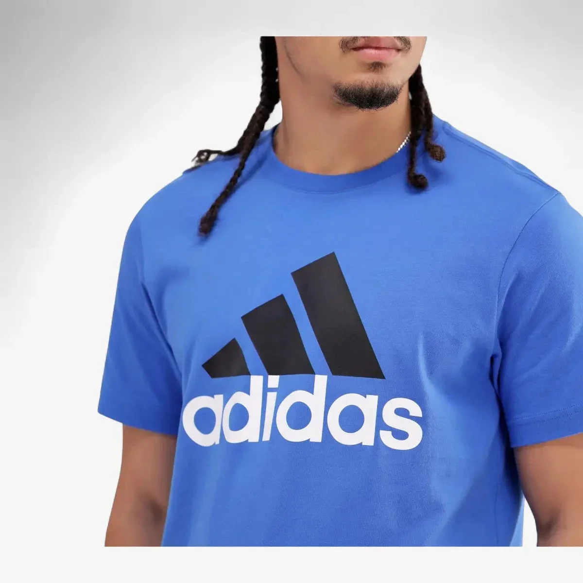 Adidas Mens Bl Sj Short Sleeve Tee Bright Royal - Image 3