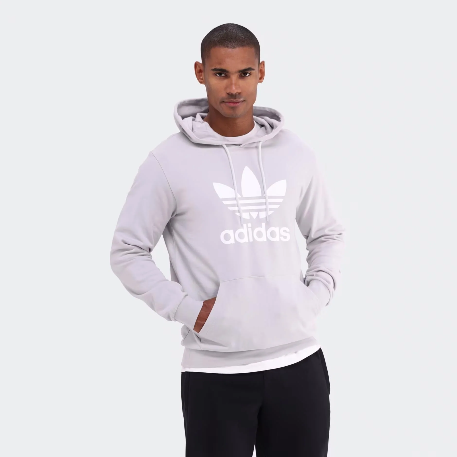 Adidas Mens Tref Hoodie Grey 2