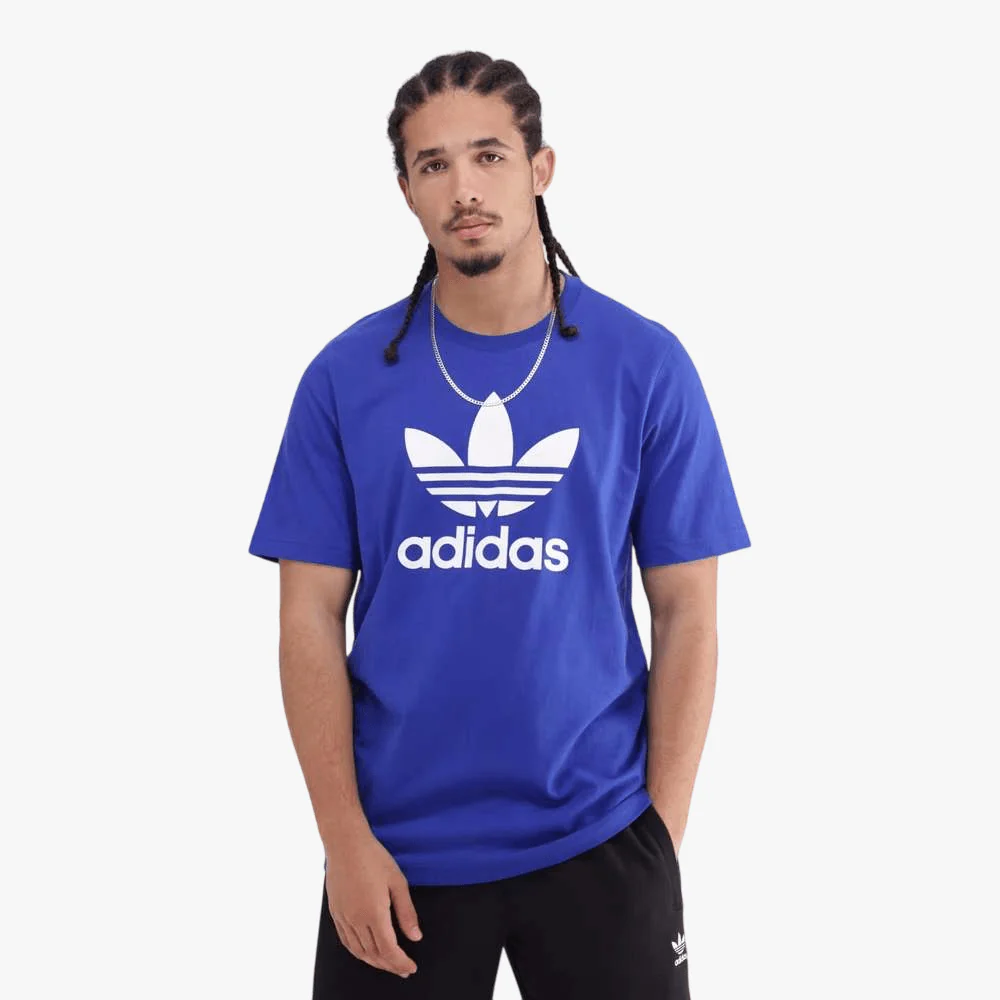 Adidas Mens Trefoil Adicolor Short Sleeve Tee Semi Lucid Blue