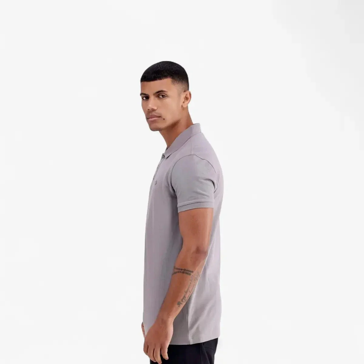 Adidas Mens Trefoil Essentials Polo Tee Grey - Image 5