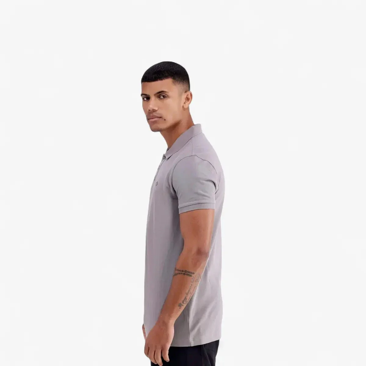 Adidas Mens Trefoil Essentials Polo Tee Grey - Image 6