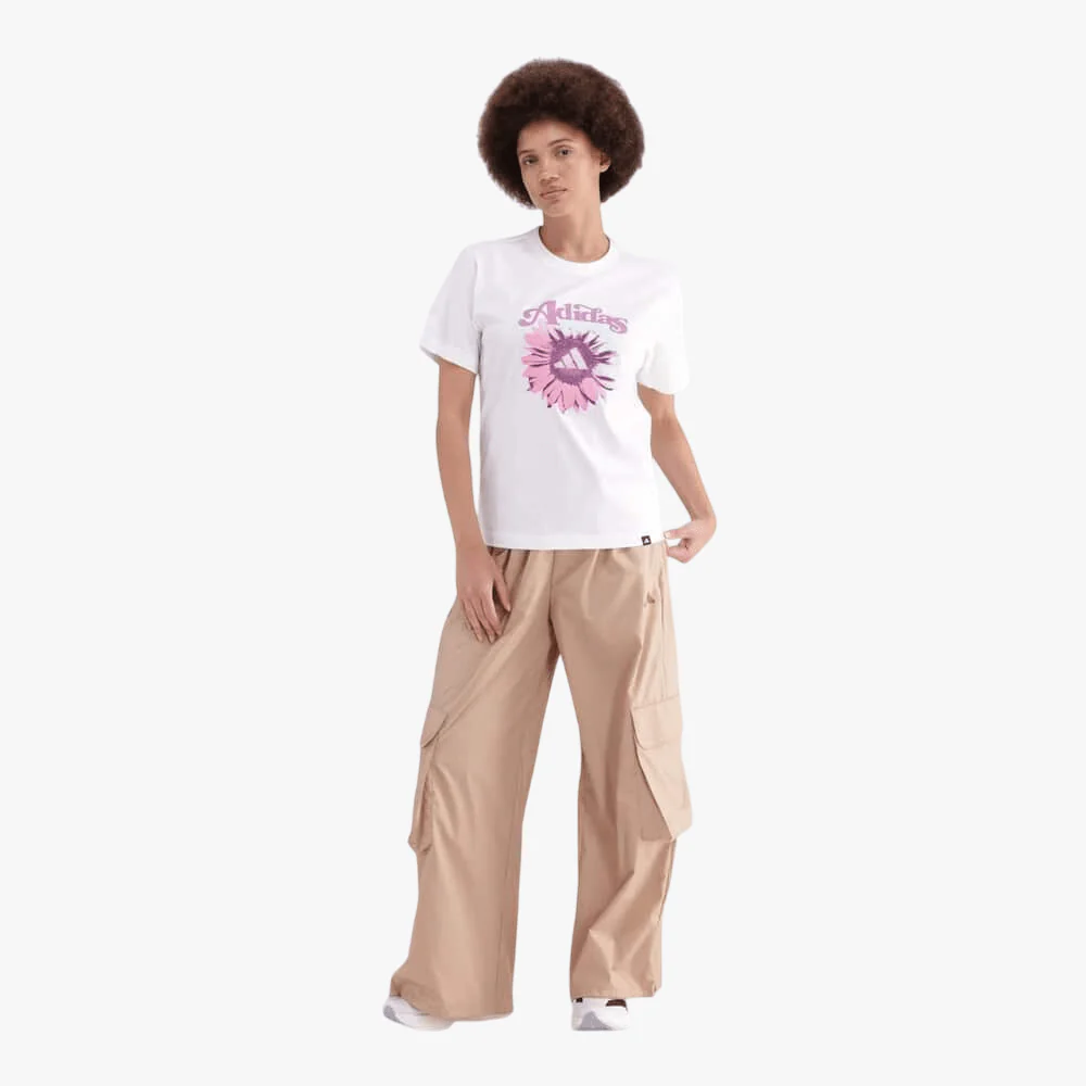 Adidas Womens Floral Short Sleeve Tee White