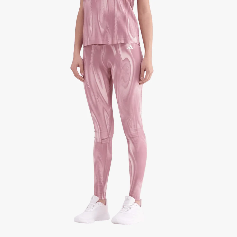 Adidas Womens Optime Full Length Print Leggings Sandy Pink