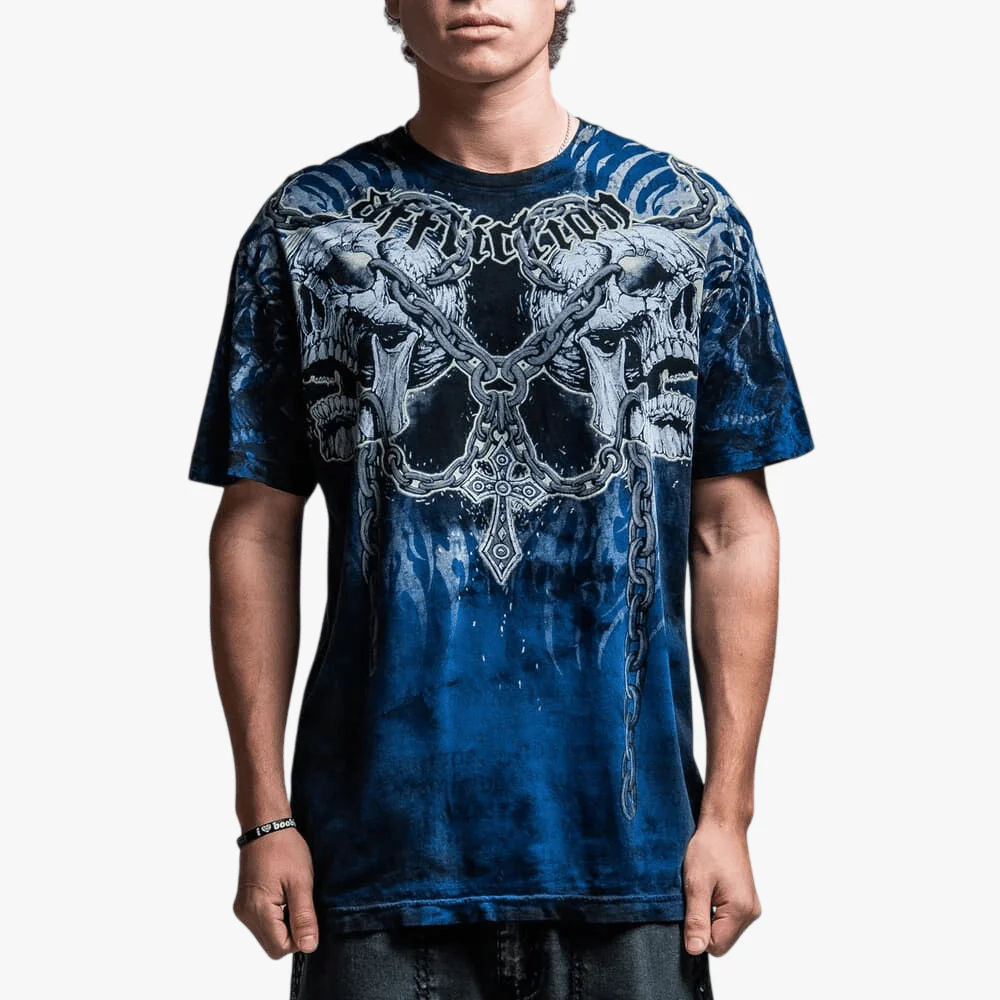Affliction Mens Avila Tee Pacific Lava Wash