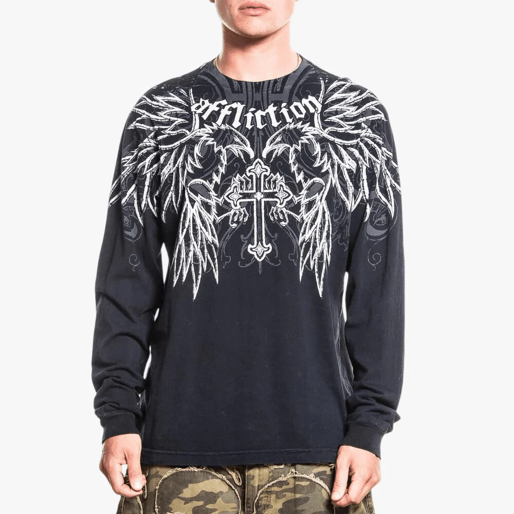 Affliction Mens Siesmic Sweater Black