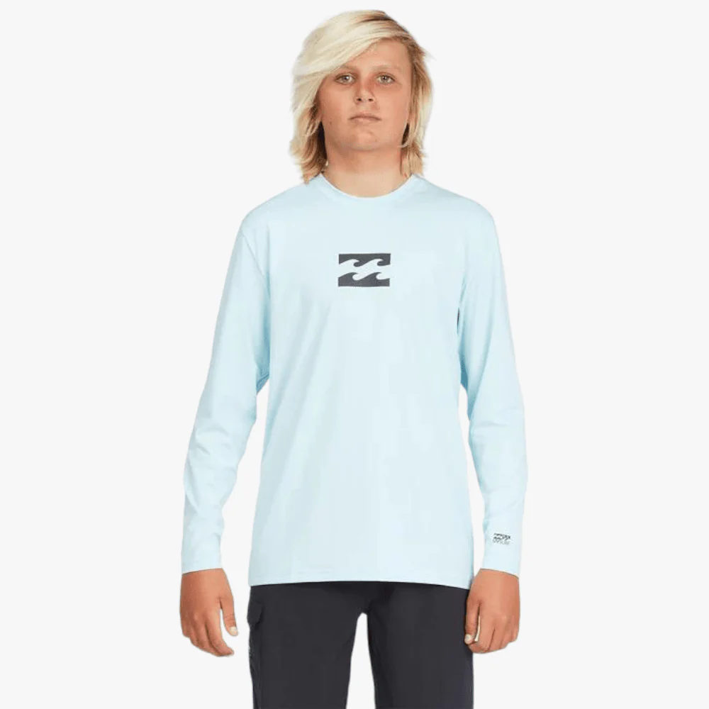 Billabong Boys All Day Wave Long Sleeve Rashvest Coastal Blue