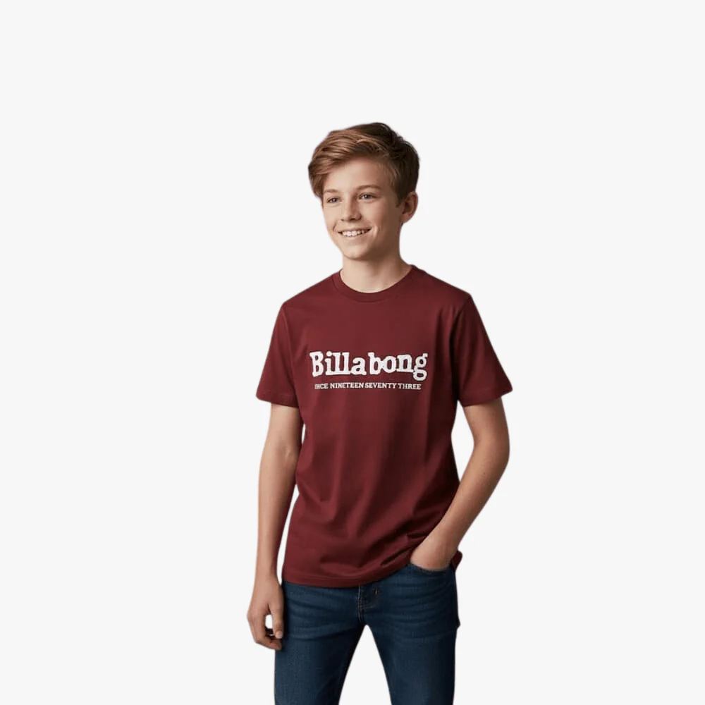 Billabong Boys Throwback Short Sleeve Tee Madder Brown