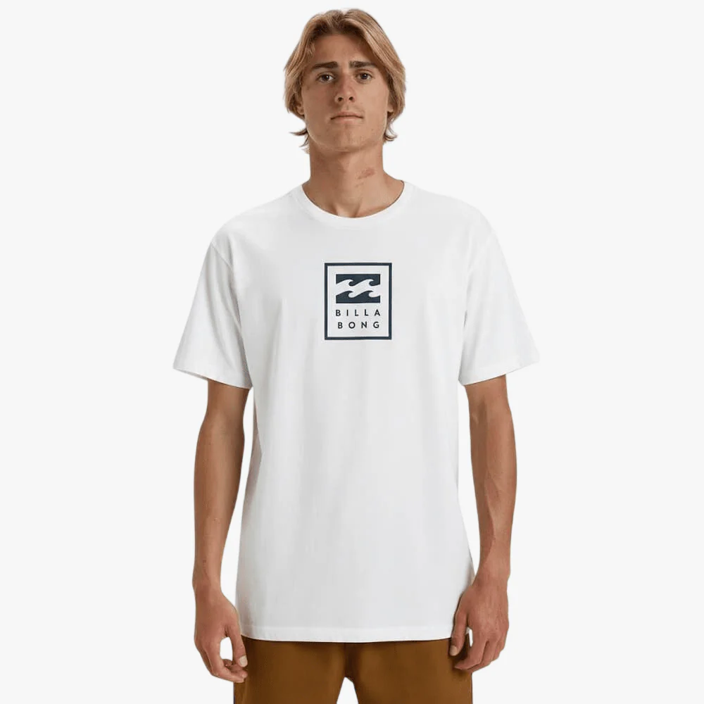Billabong Mens Unity Stacked Short Sleeve Tee White