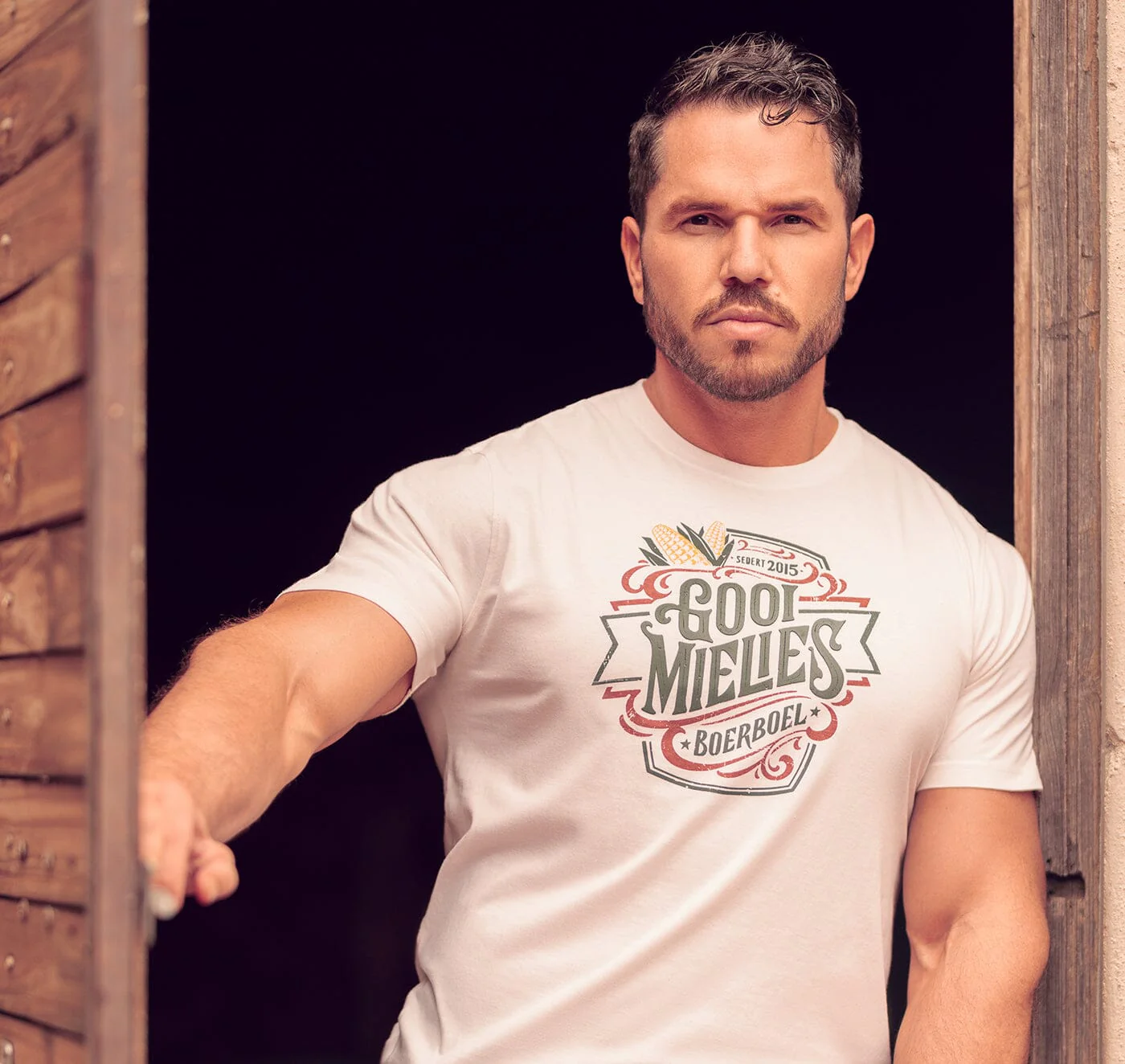 Boerboel Mens Premium Cotton Mielies Short Sleeve Tee Stone