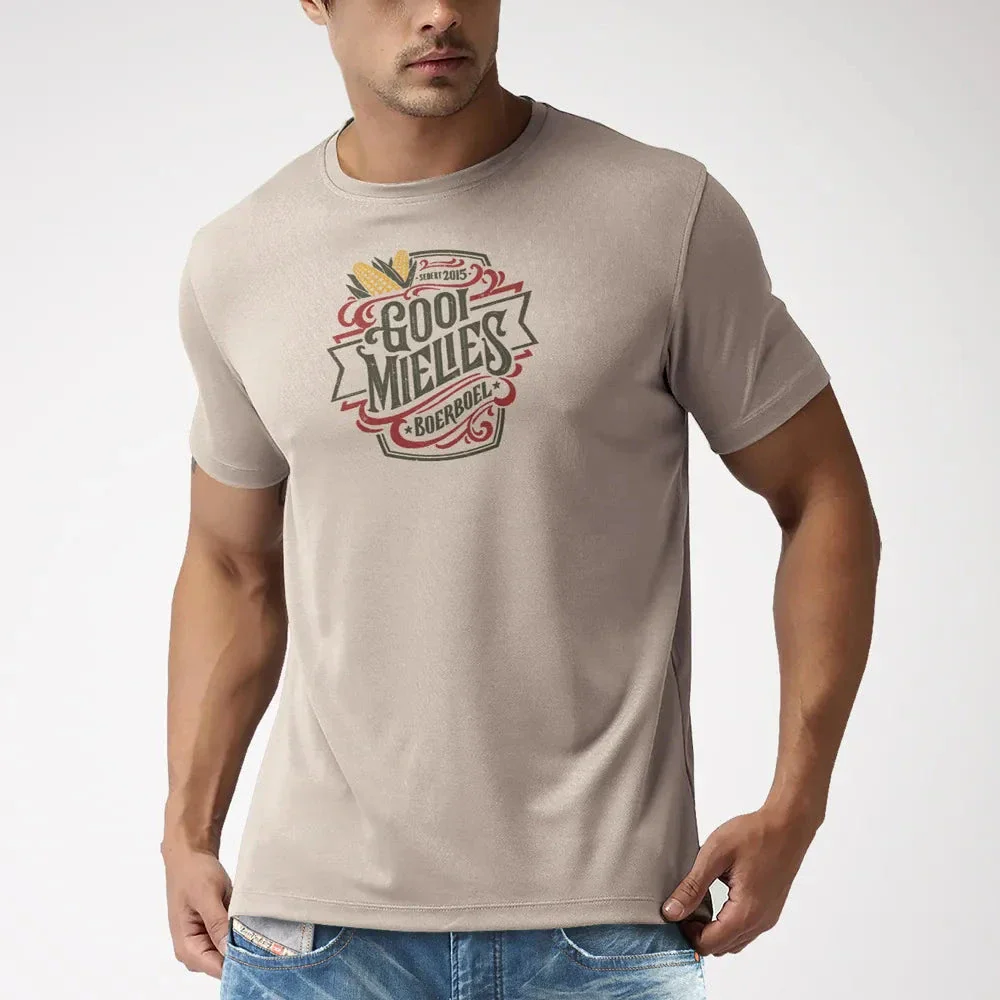 Boerboel Mens Premium Cotton Mielies Short Sleeve Tee Stone - Image 2