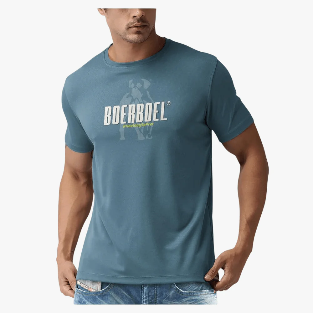 Boerboel Mens Premium Cotton Short Sleeve Tee Airforce Blue