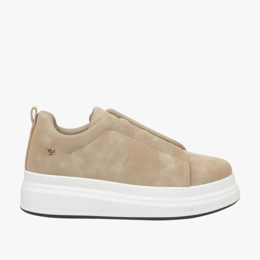 Butterfly Womens Senhora 22 Faux Nubuck Sneaker Taupe