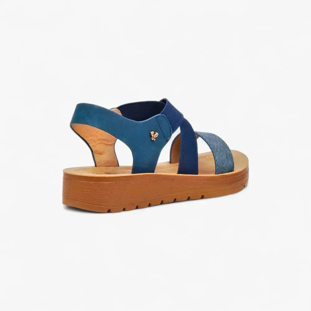 Butterfly Womens Xara 6 Strap Sandal Navy - Image 3