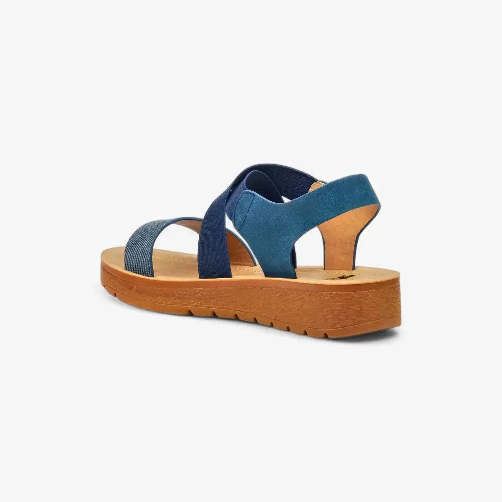 Butterfly Womens Xara 6 Strap Sandal Navy - Image 4