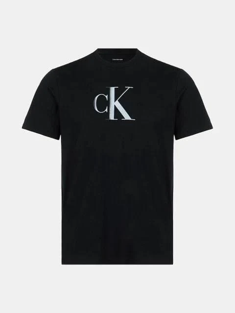 Calvin Klein Mens Contrast Logo Tee Black