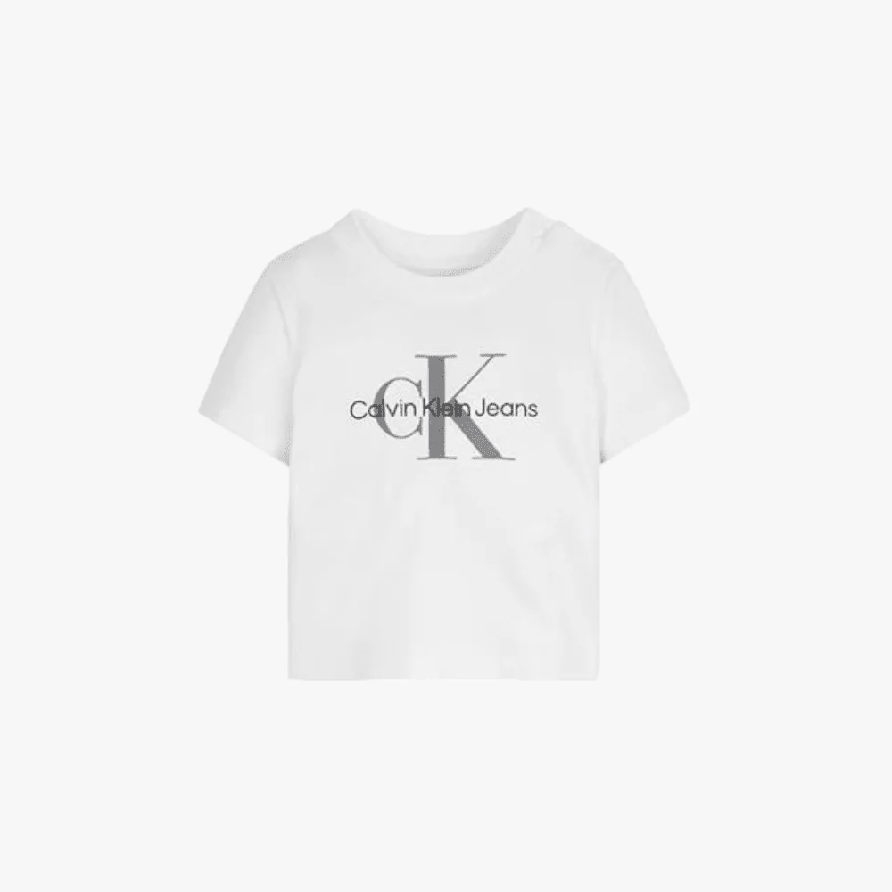 Calvin Klein Mens Iconic Monogram Short Sleeve Tee White