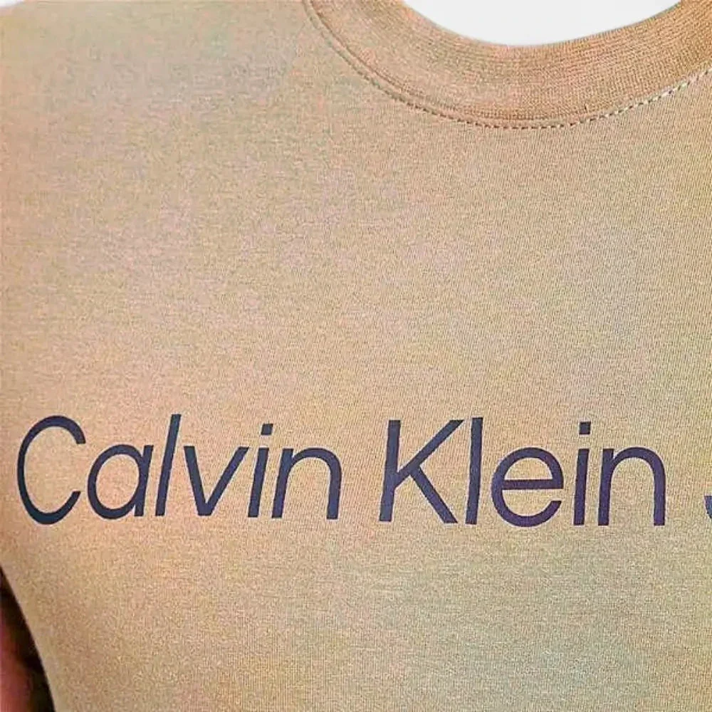Calvin Klein Mens Institutional Logo Short Sleeve Tee Burnt Orange - Image 2