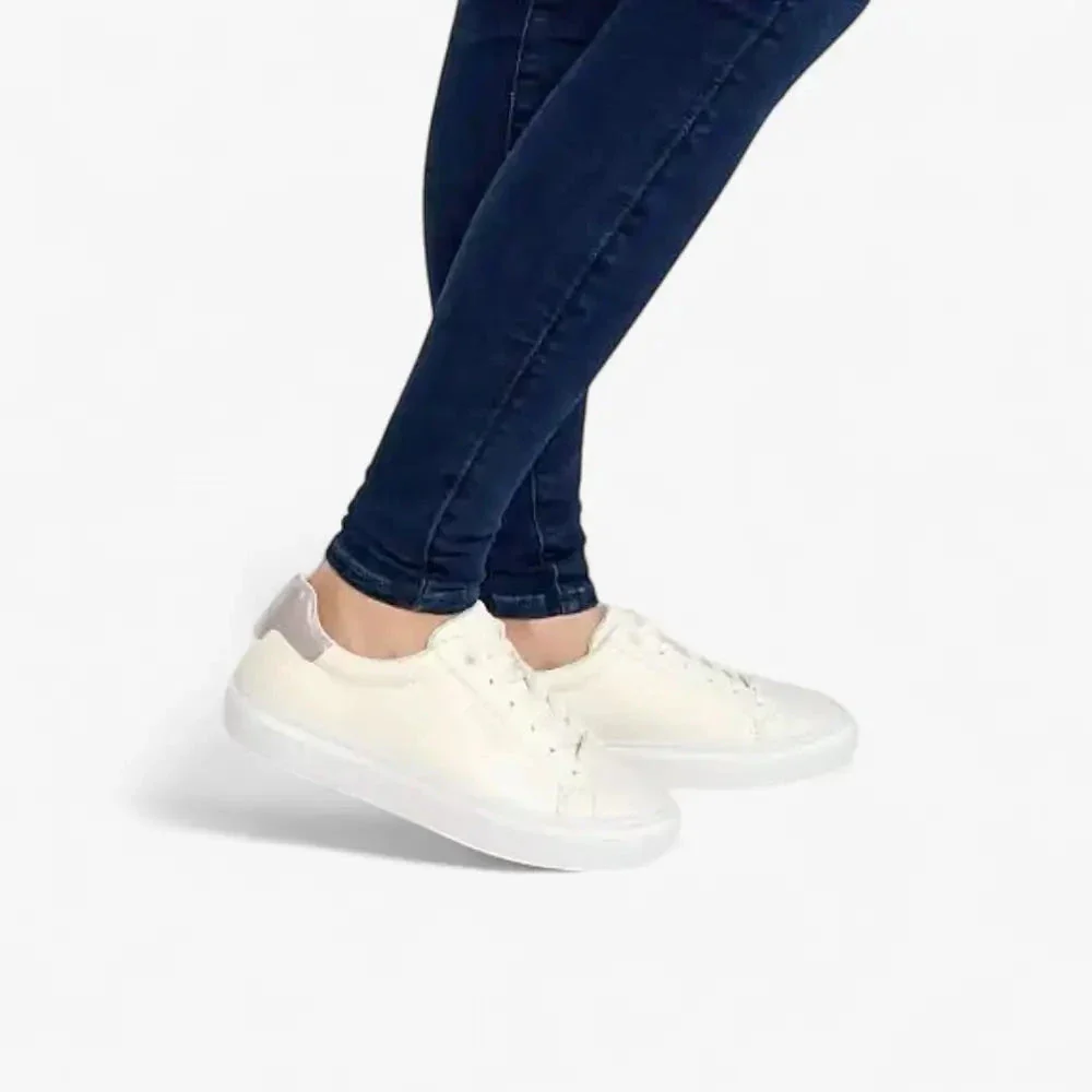 Calvin Klein Womens #Ck Vulc Lace Up Sneaker White Violet - Image 3