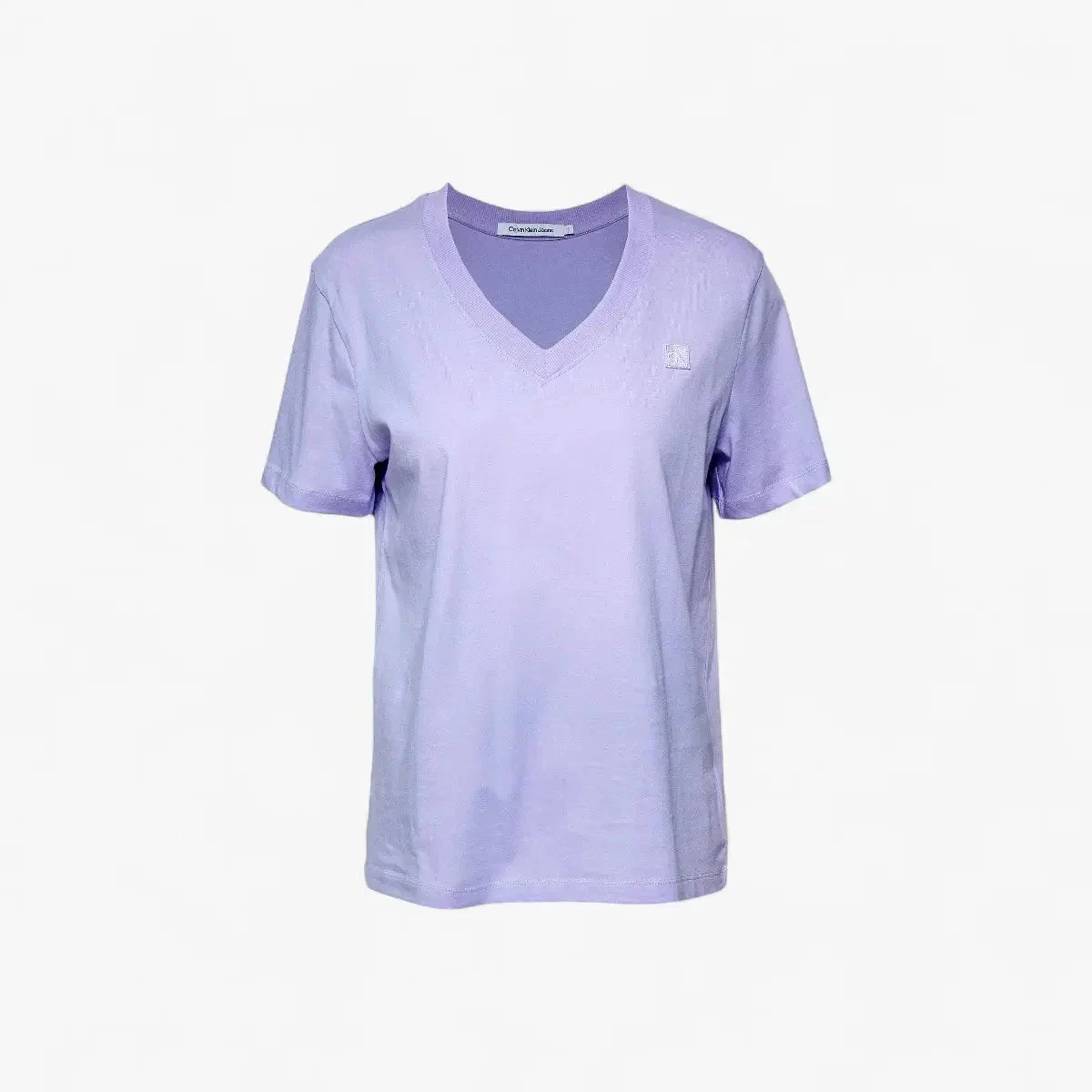 Calvin Klein Womens #Ckj Ck Embro Badge V-Neck Tee Lilac - Image 3