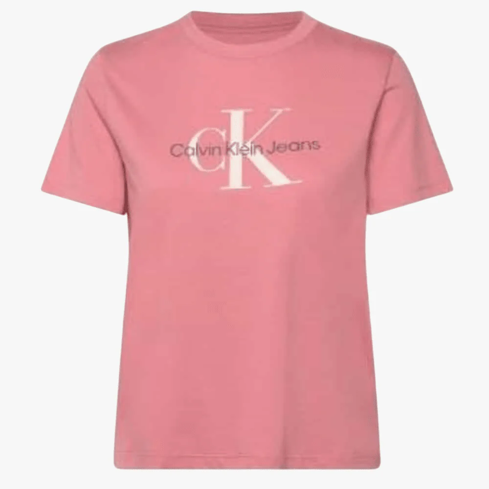 Calvin Klein Womens Mono Logo Short Sleeve Tee Dusty Pink