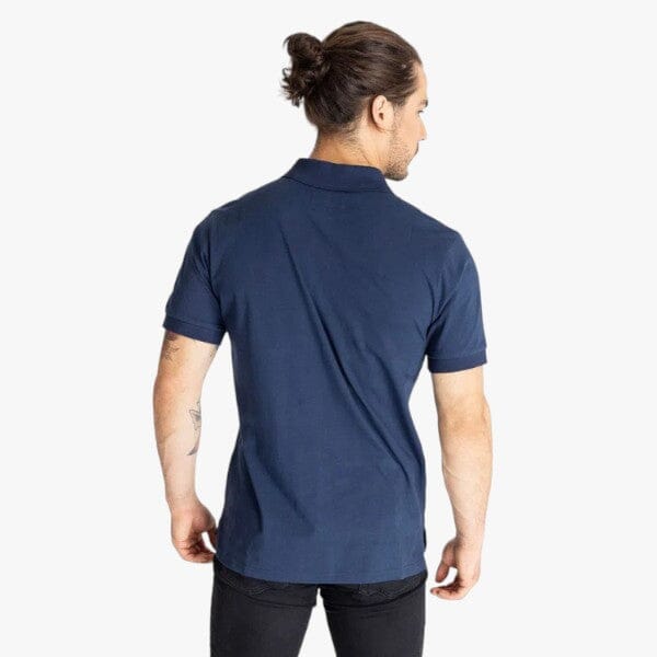 Caterpillar Men's Foundation Jersey Knit Short Sleeve Golfer Detroit Blue - Image 3