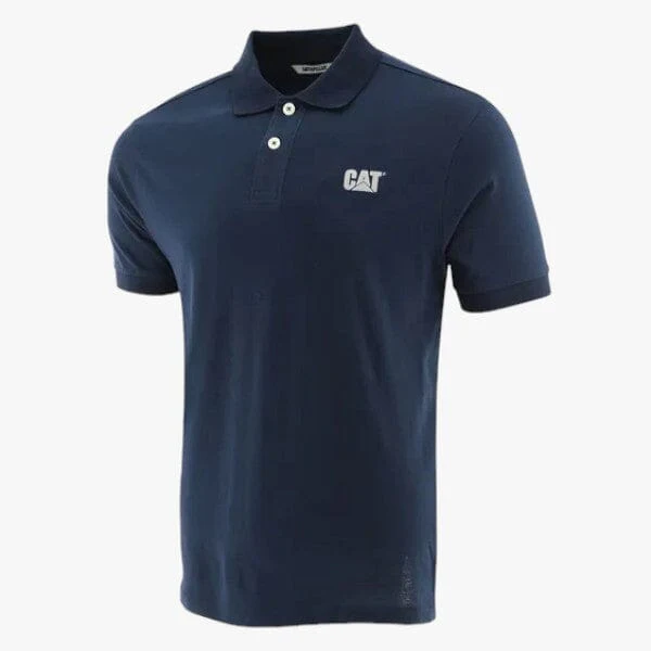 Caterpillar Men's Foundation Jersey Knit Short Sleeve Golfer Detroit Blue - Image 5