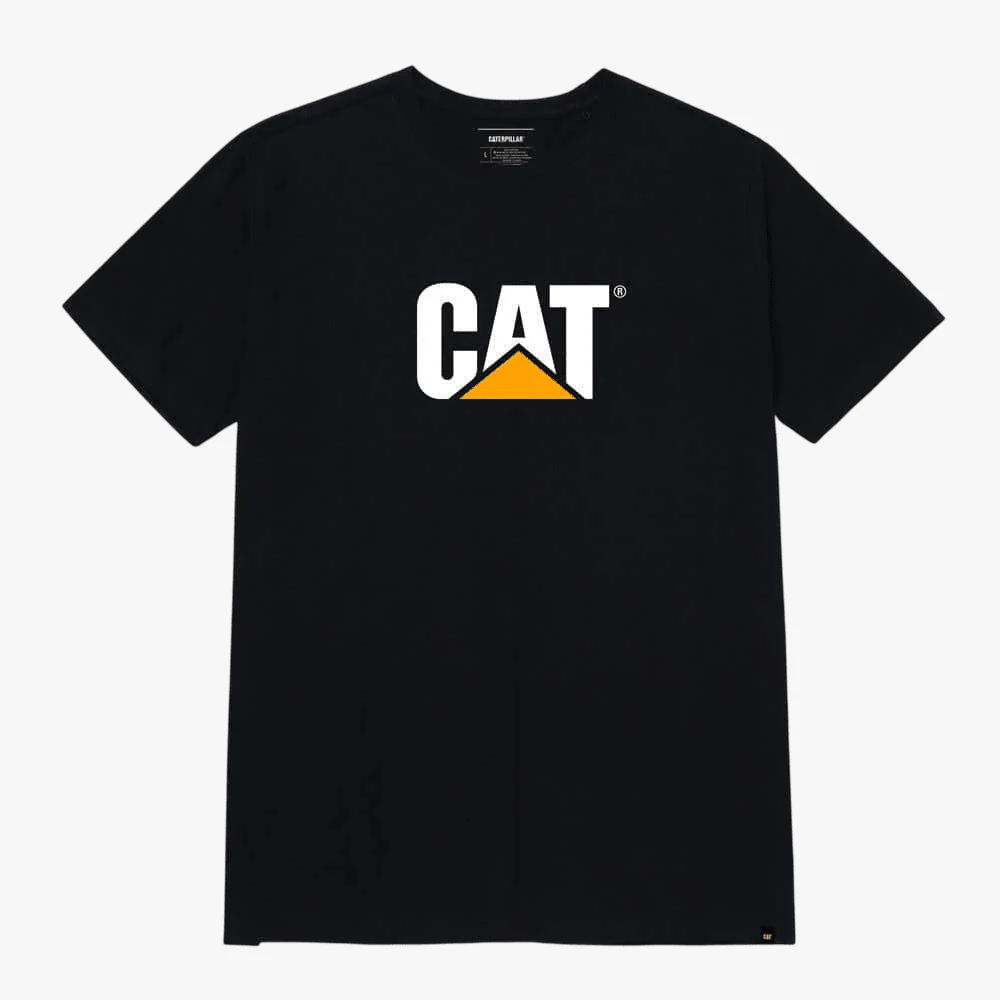 Caterpillar Mens Logo Short Sleeve Tee Pitch Black Trademark