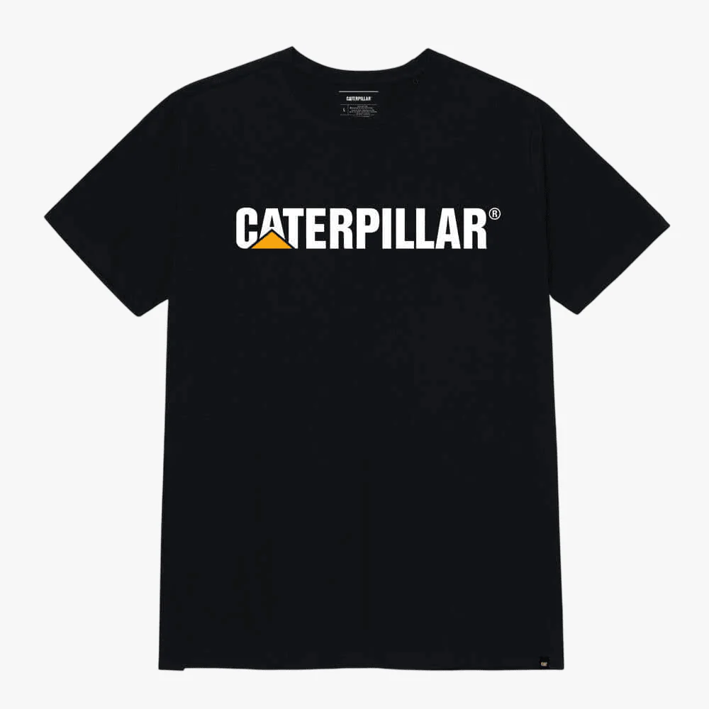 Caterpillar Mens Short Sleeve Logo Tee Pitch Black Trademark