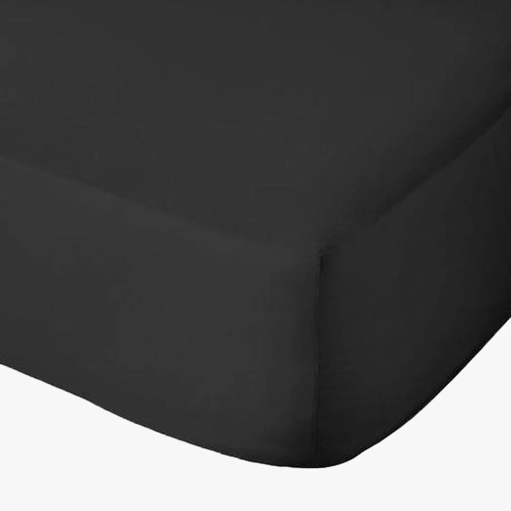 Cotton Co 400 Thread Fitted Sheet Queen Extra Depth Black