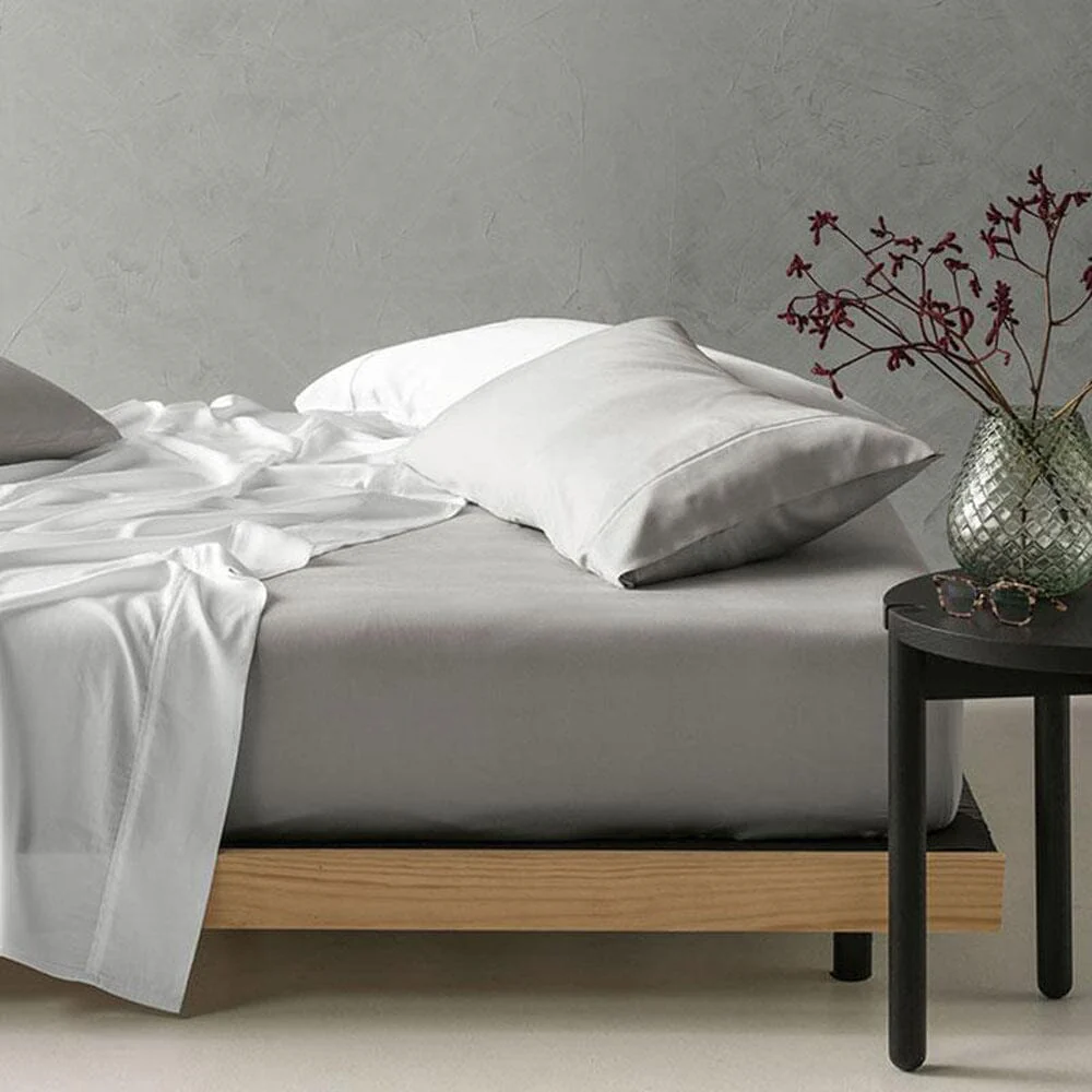 Cotton Co 400 Thread Queen Extra Fitted Sheet 152X200+40 Silver
