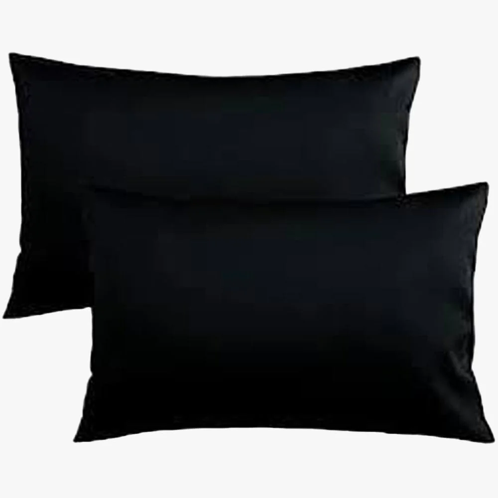 Cotton Co 4Oo Thread Standard 45X70 Pillow Case 2 Pack Black