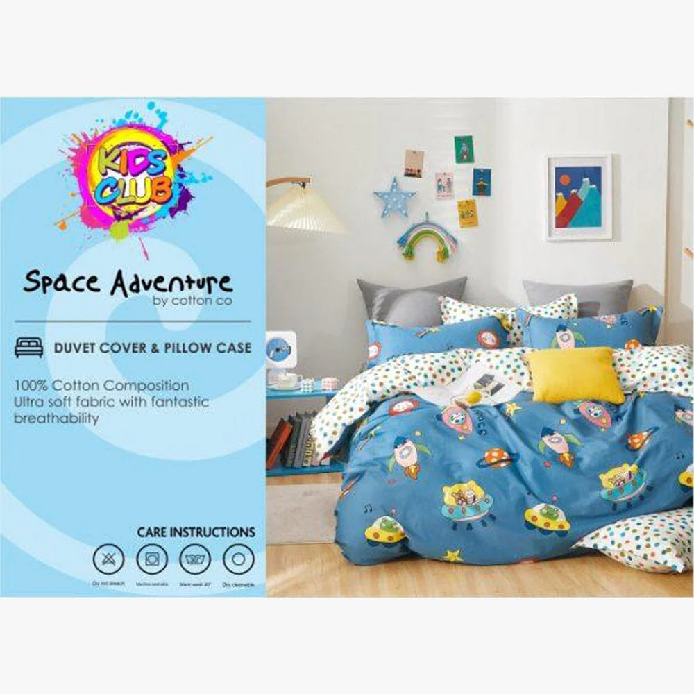 Cotton Co Kids Club Printed 3/4 Duvet Cover Space Adventure