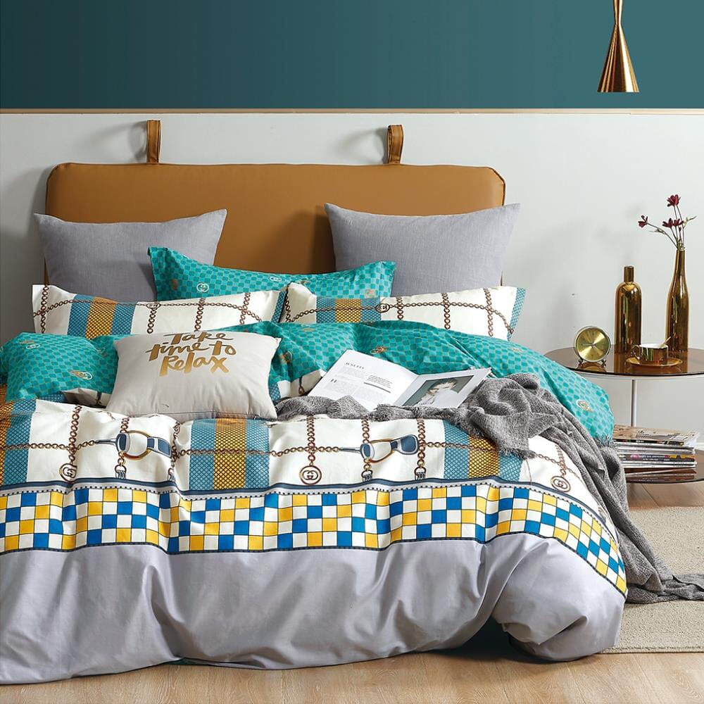 Cotton Co T200 Printed Range Super King Duvet Cover Valentina