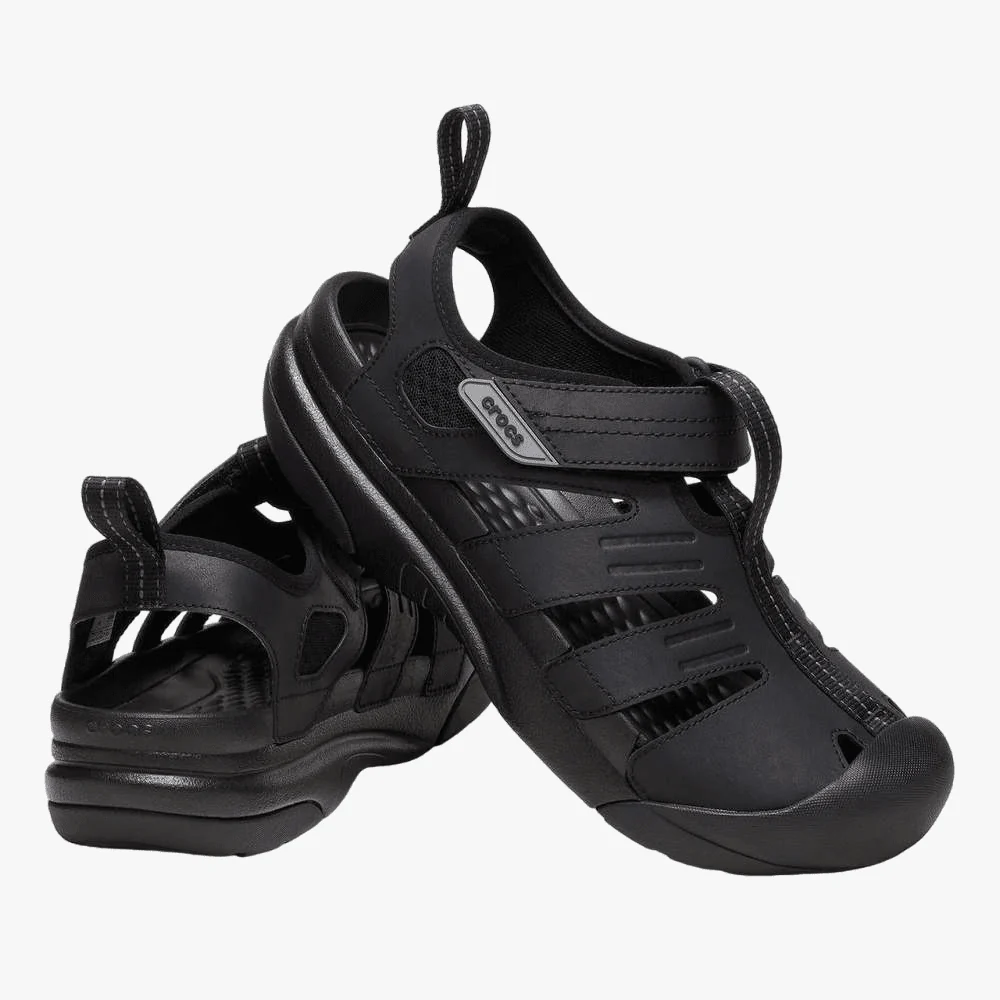 Crocs Mens Yukon Fisherman Sandal Black