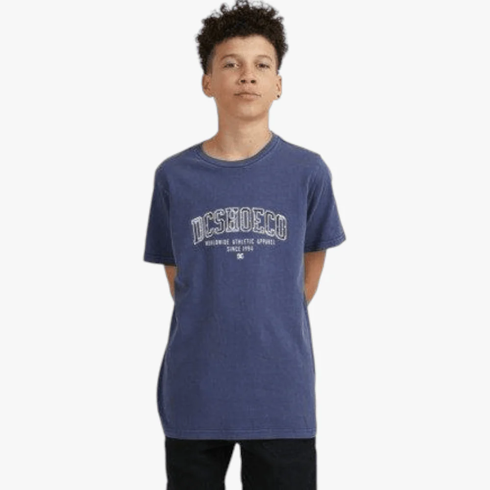 Dc Boys Build Up Short Sleeve Tee Blue