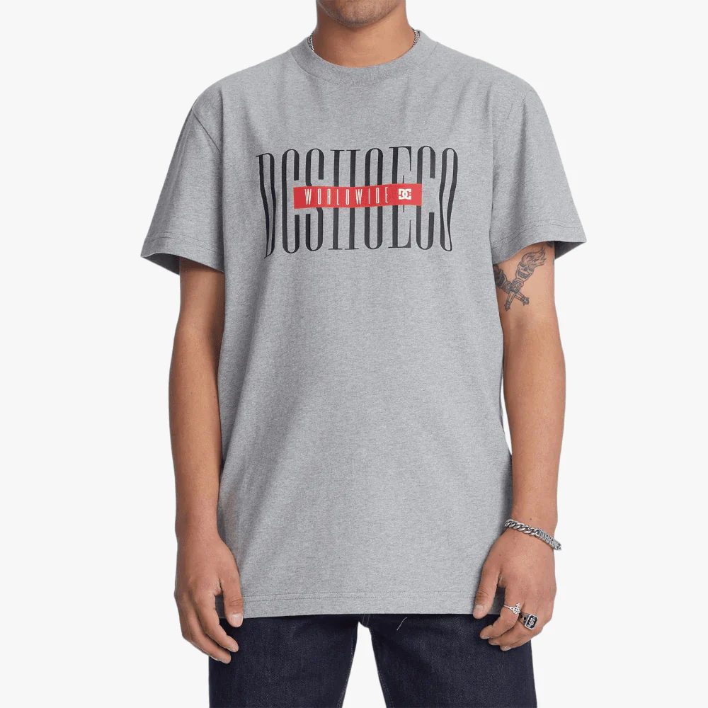 Dc Mens Massive Tss Short Sleeve Tee Heather Grey