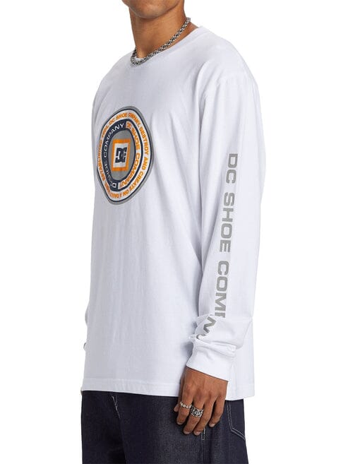 Dc Mens Throwback Long Sleeve Tee White - Image 3
