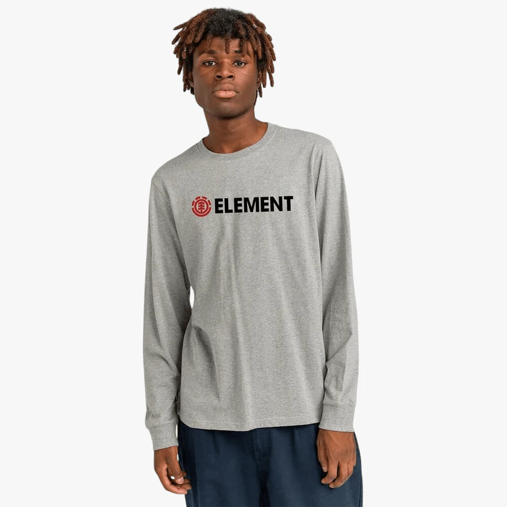 Element Mens Blazin Long Sleeve Tee Mid Grey Heather
