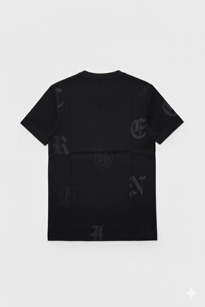 Enrico Coveri Mens Aop Short Sleeve Tee Black - Image 2