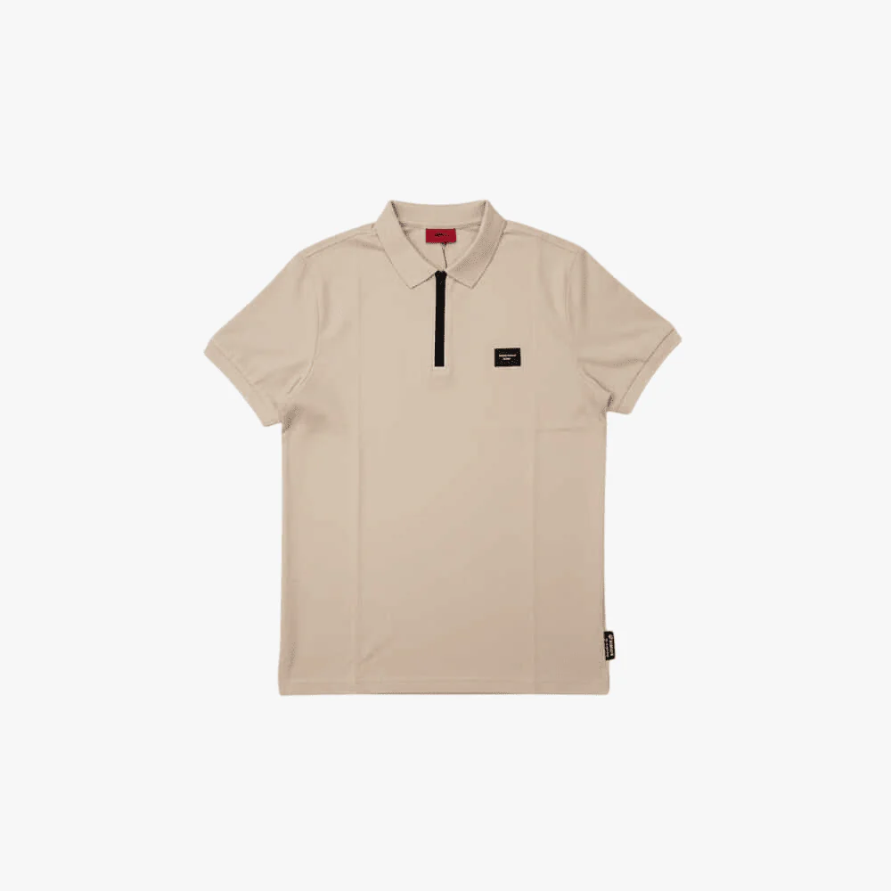 Enrico Coveri Mens Short Sleeve Golfer Dark Khaki