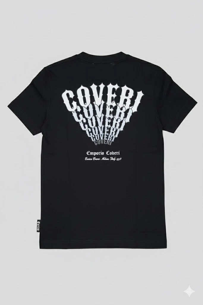 Enrico Coveri Mens Short Sleeve Tee Black - Image 2