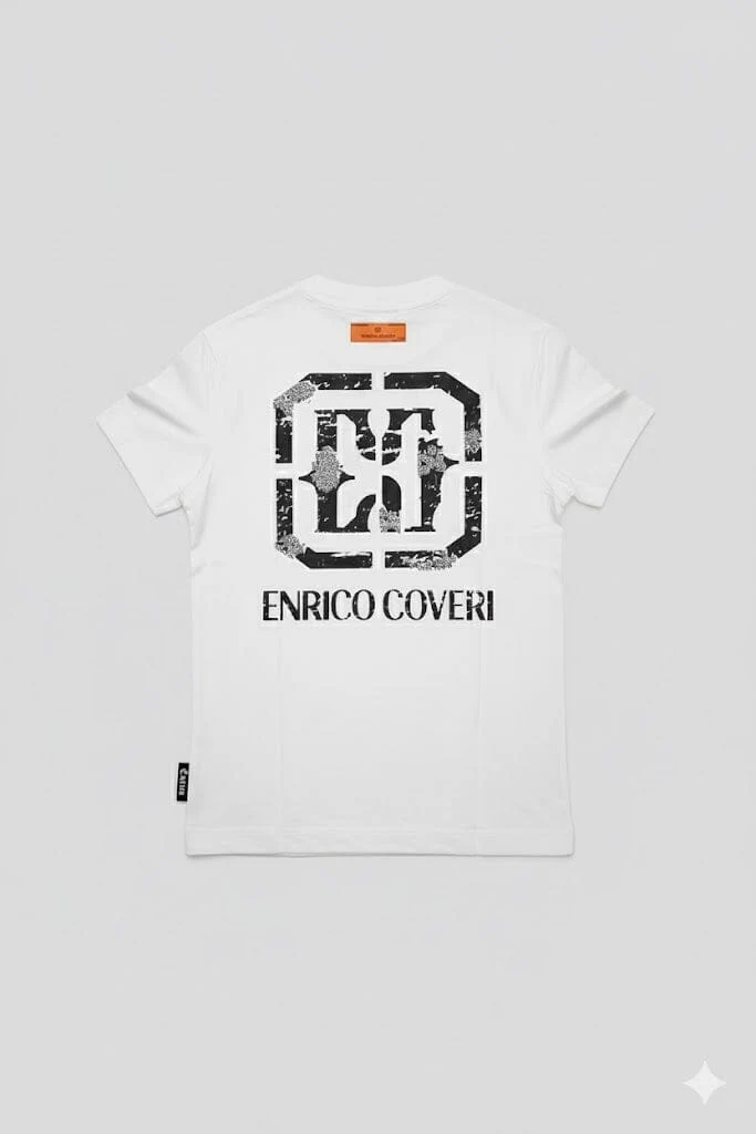 Enrico Coveri Mens Short Sleeve Tee Off White - Image 2