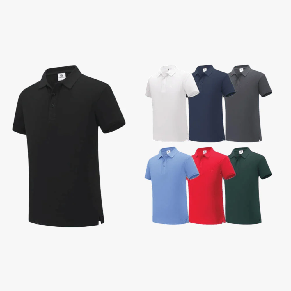 Everest 230 100% Cotton Short Sleeve Golfer Black