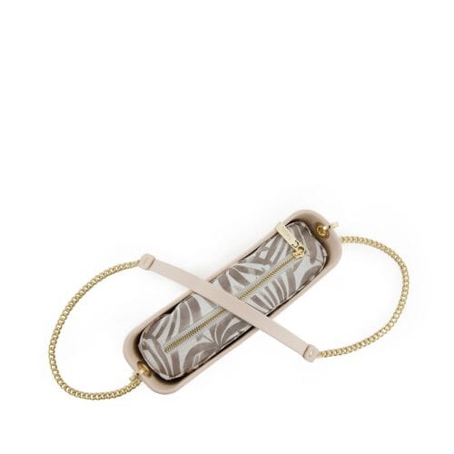 Fenn Classic Handbag Nude P101-2 Inner Gold Zip Nude Gold Chain Handle - Image 4