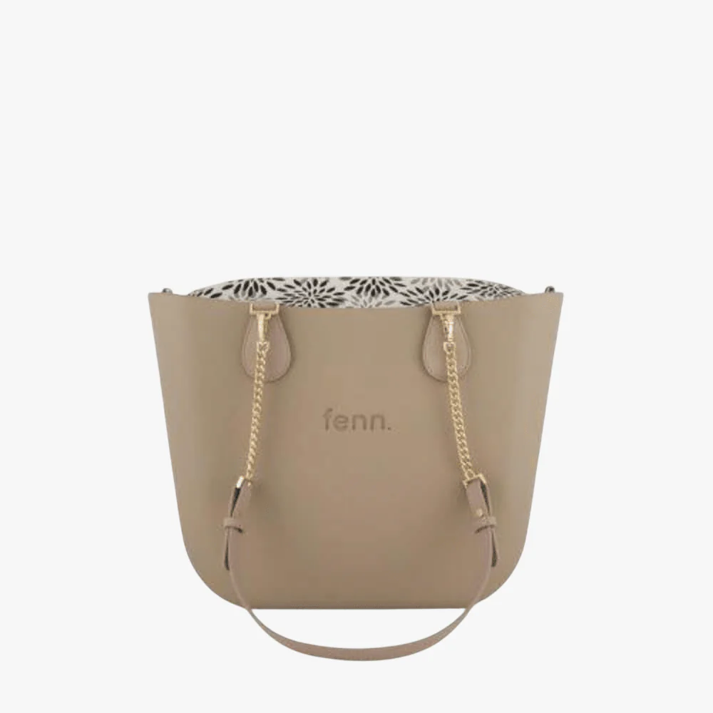 Fenn Original Stone Handbag P115 Inner Gold Zip Light Stone Handle