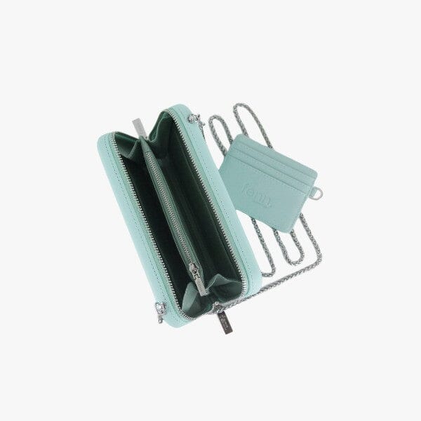 Fenn Wallet Aqua Silver Zip Silver Chain - Image 2