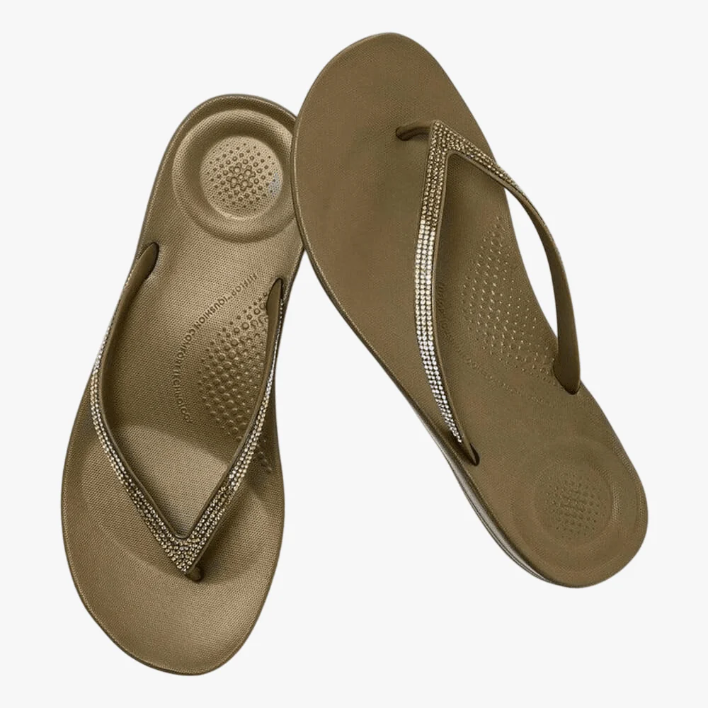 Fit Flop I Qushion Ombre Sparkle Sandal Military Olive